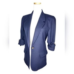 Vintage Liz Sport Blazer 100% Wool Size 2 Perfect Condition Eggplant Purple